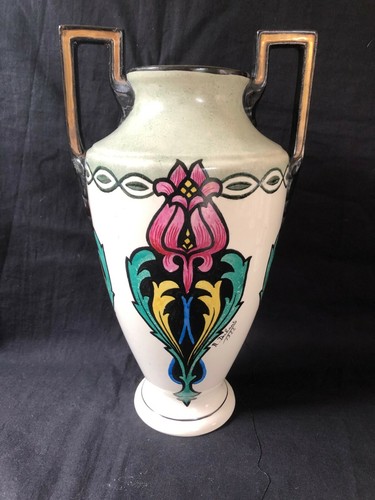 Art deco vase - art, met