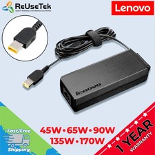 Genuine Lenovo 45W/65W/90W/135W/170W Yellow Square Slim Tip AC Adapter Charger