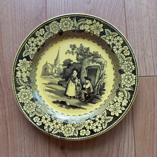 Assiette jaune creil - assiette,