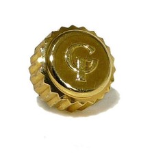 GIRARD-PERREGAUX Yellow Gold Pusher, Screw Down Crown. New Old Stock 6mm x 3.5mm