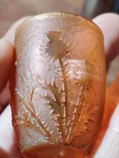 Daum Nancy Cross of Lorraine Miniature Vase Clear Thistle Acid Decor