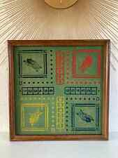 7⚜️ Old Large Wooden Game Board Game Board Game Small Horses Vintage