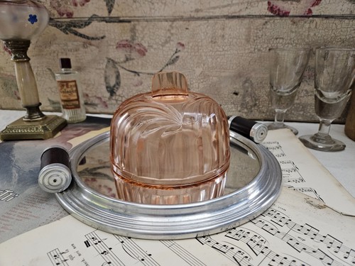 Cloche verre rose art - verre,