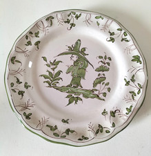 Assiette ancienne Martres-Tolosane – décor rustique vert