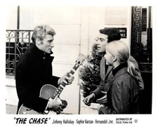 The Chase Original Lobby Card French Pop singer Johnny Hallyday holding guitar 
