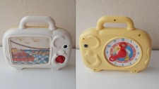 ANCIENNE TELE MUSICALE ANIMEE EDUCATIVE FORME ELEPHANT+ HORLOGE CONNITOY 1992