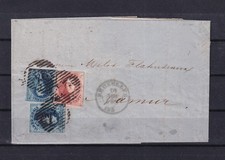 [LM77203] Belgium Cover N°7/8 P24 Bruxelles to Namur 10/11/1856 UNG