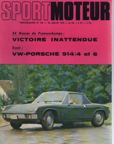 Sport moteur 194 1970 porsche - moteur,