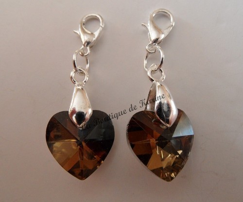 Charms breloque coeur verre - charms,