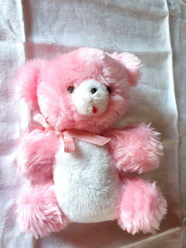 Doudou peluche ours rose - doudou,