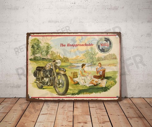 Plaque métal vintage norton - plaque,