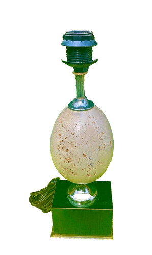 Lampe barbier œuf travertin - œuf,