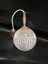 ancien lustre plafonnier  verre boule  a facette