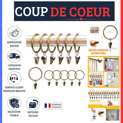 Anneaux rideaux avec pince - avec,