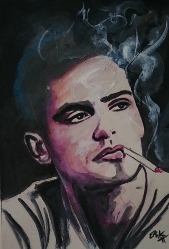 Smoking boy acrylique - smoking, boy,