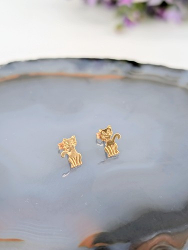 Boucles oreilles chat assis - d'oreilles,