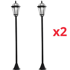Lot de 2 Luminaires Extérieurs Solaires Lampadaires Lanternes Classiques LED