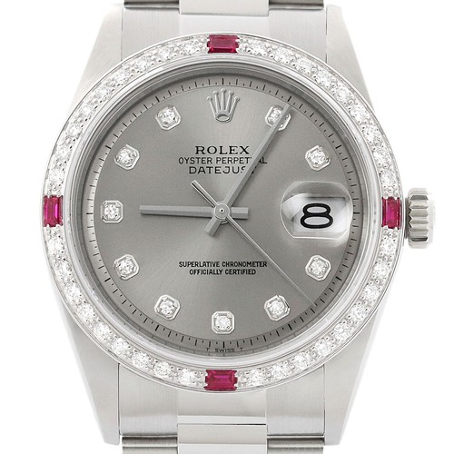 Rolex datejust gris - datejust, diamant