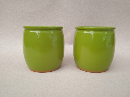 Lot pots yaourts - 2, grès