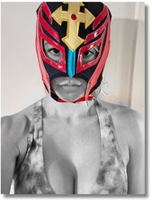 Official Rey Mysterio vs. The Darkness Mask LE /50 Wrestlemania 41 WWE RARE