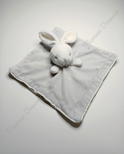 Doudou carré lapin - doudou, clair