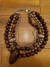 Collier Createur La Tribu Rigaux Etain Perles Bois Ethnique Chic Fait Main