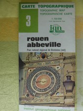 CARTE IGN serie verte 3 rouen abbeville 1983