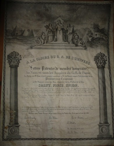 Diplôme maçonnique rouen - diplôme,