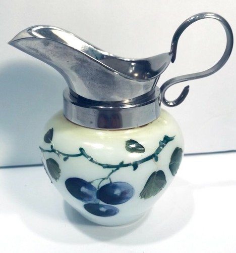 Antique milk glass silver - antique,