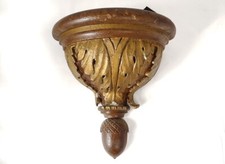 Wall wall sconce console carved wood gilded leaves acanthus woodwork 19th century