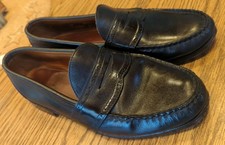 Mens Vintage Ralph Lauren Leather Black Slip-On Penny Loafers Dress Shoes 11.5 E