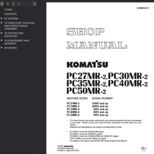 Komatsu PC27MR-2 PC30MR-2 PC35MR-2 PC40MR-2 PC50MR-2 Bulldozer Service Manual