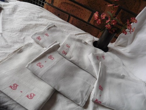 6anciens torchons pur lin - pur,