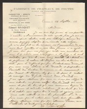 CARMAUX (81) FELT HATS FACTORY / BERETS "Edouard BOUSQUET" in 1927