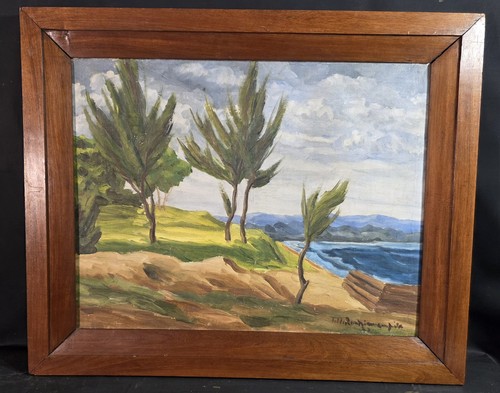 Tableau huile école malgache - huile,