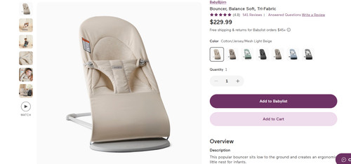 Babybjorn bouncer balance soft - babybjorn,