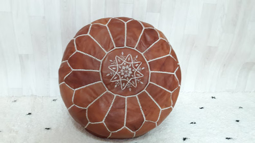 Pouf tabouret boho marron