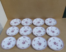 Bernardaud Limoges assiettes dessert porcelaine décor fleuri B&Co L. BERNARDAUD