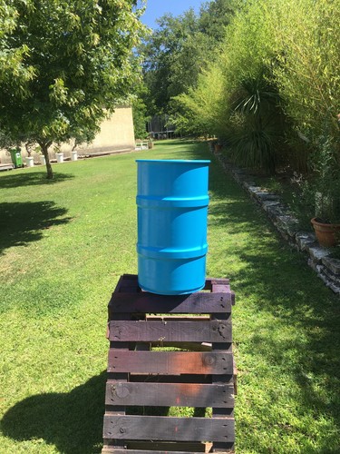 Baril métal litres - litres, bleu