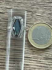 Ancienne bague en argent massif 925 Taille 50 poids 3,6 gr marcassite hématite