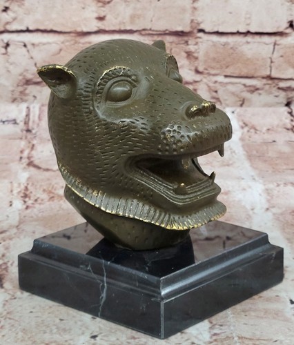Tigre tête bronze sculpture - bronze,