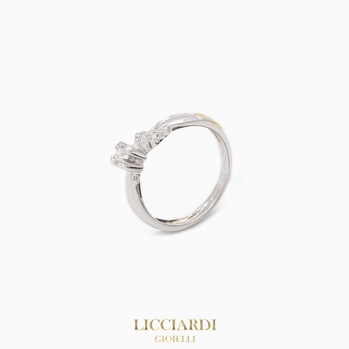 Bague solitaire femme blanc - or,