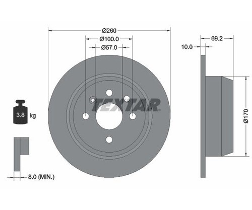 Textar disque frein - textar,