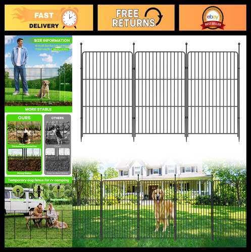 High metal garden fence - metal,