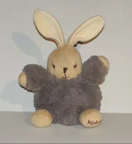 Doudou peluche lapin marron - peluche,
