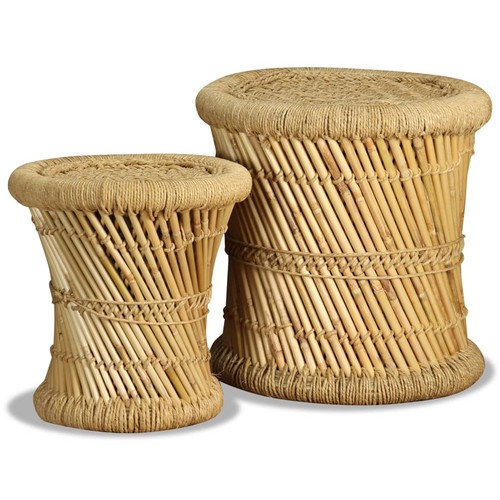 Tabouret bambou avec - 2x,