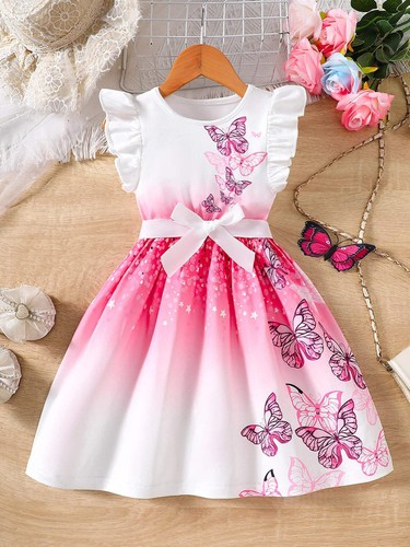 Robe enfant manches volantes