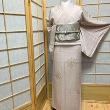 4413# Kimono Japonais Tomesode Vintage Femme Tissu Soie Robe Kimono Vendu uni...