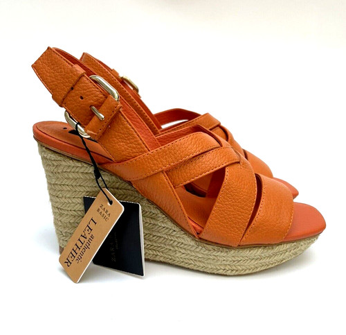 Zara orange cuir - zara, semelle