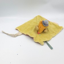 Doudou plat renard vert orange